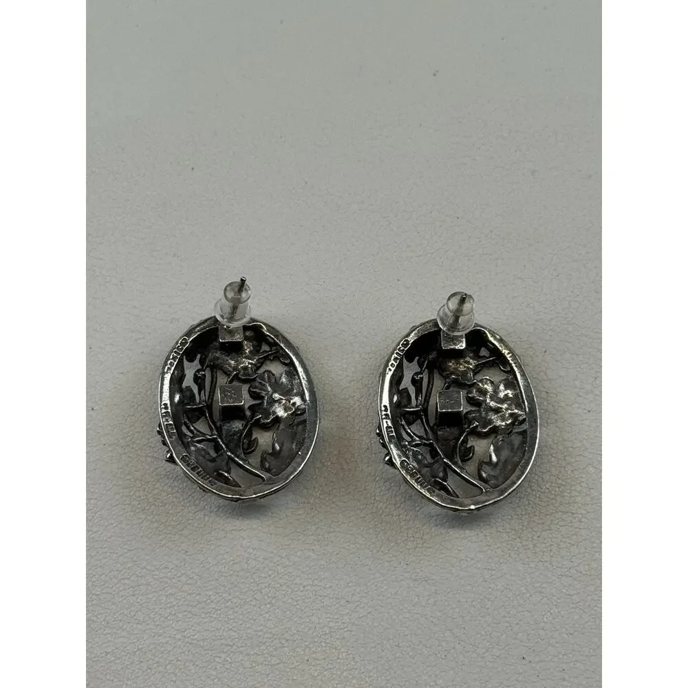 TH-90 Mexico Sterling Silver Pierced Earrings 1.25